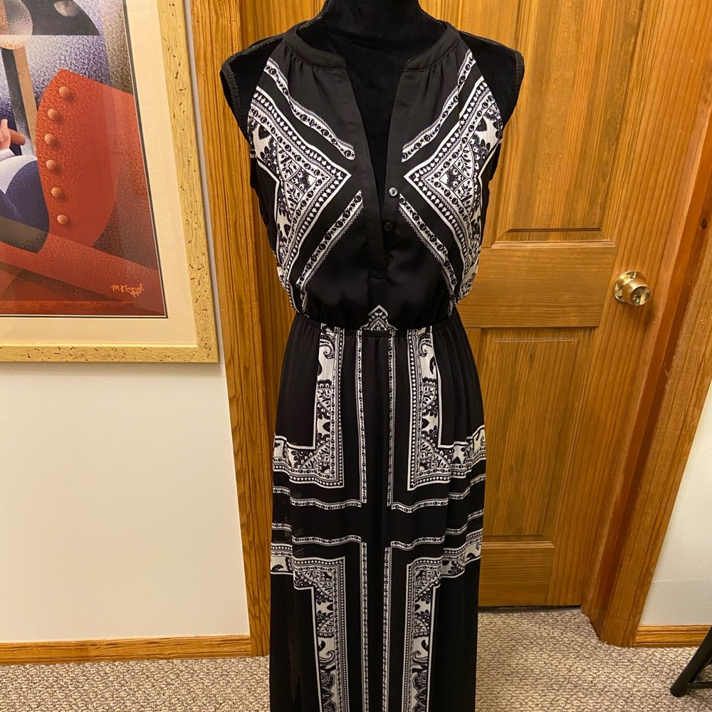 Black & White Halter Summer Maxi